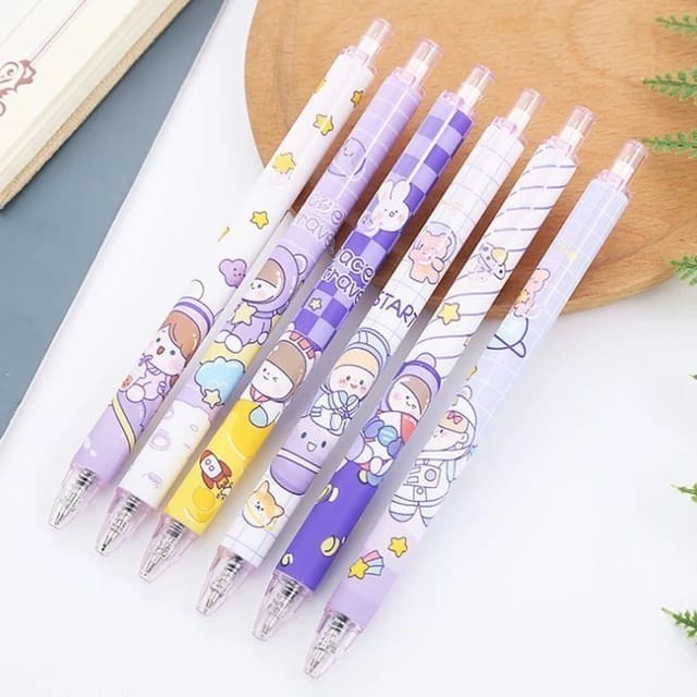 

Pulpen Gel Motif Cartoon Pulpen Pelajar Dan Kantor Pena Lucu Purple Series Kawaii Gel Ink Pen & 606