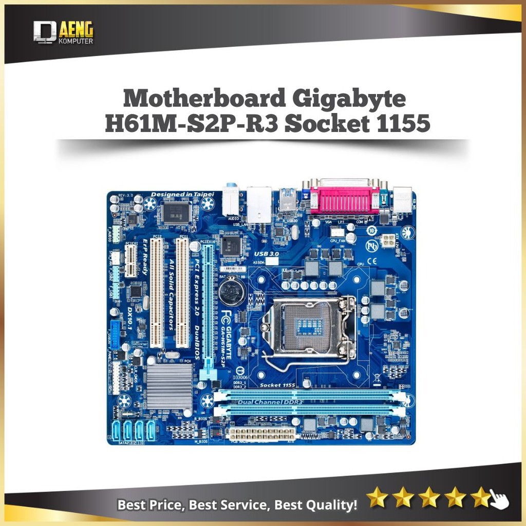 Mainboard Mobo Motherboard Gigabyte H61 GA- H61M - S2P - R3 Socket 1155