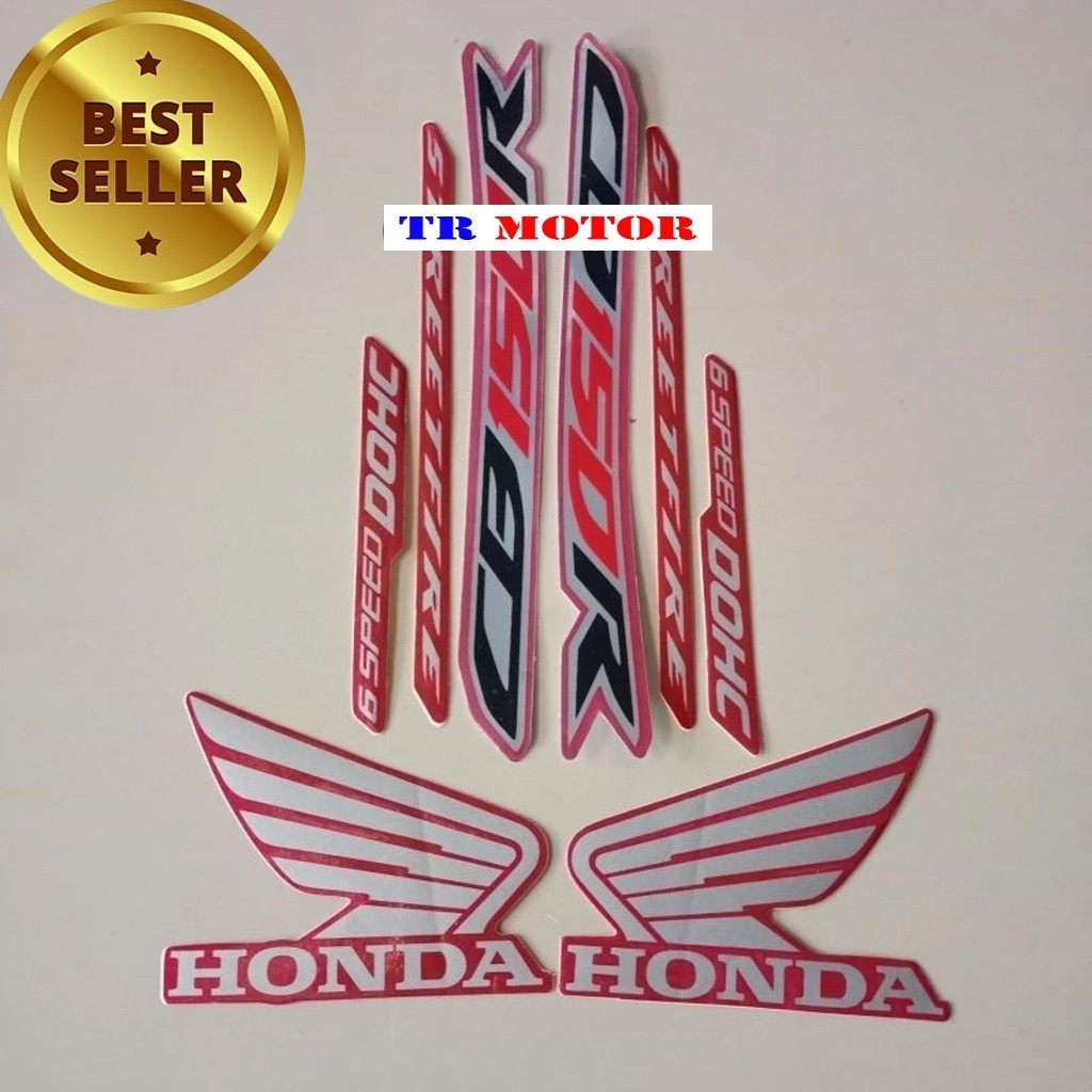Striping stiker polet list motor honda cb150r cb 150 r 2016 merah stiker motor list body standar