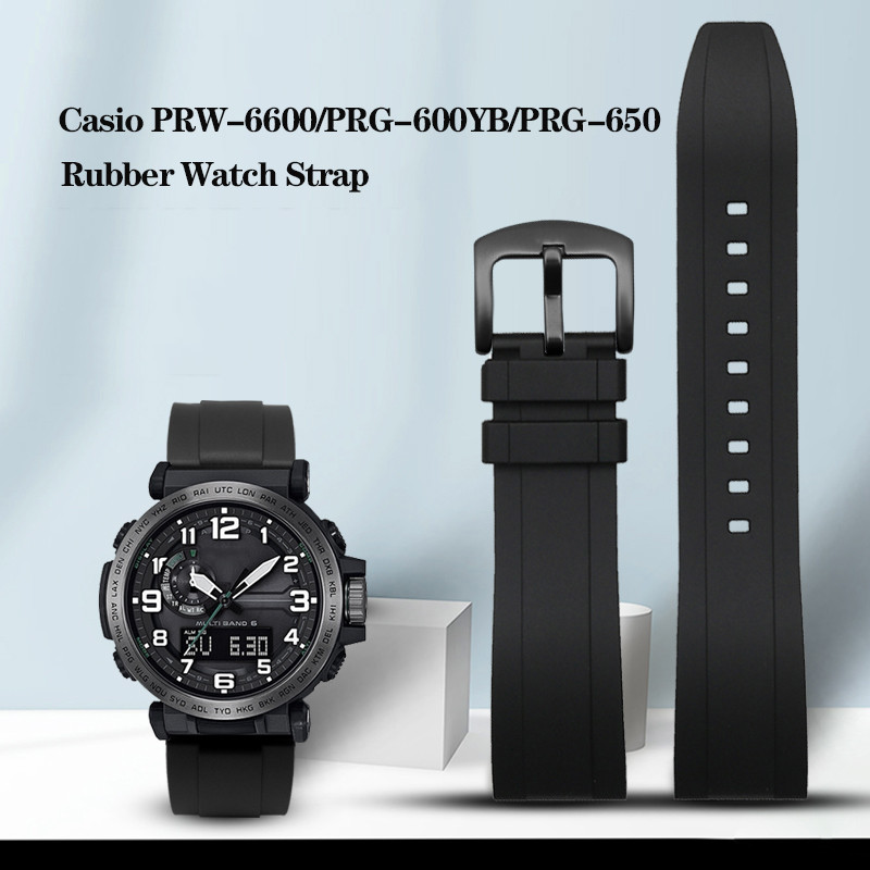 Rubber Wat-band For Casio PROTREK Series PRW-6600 PRG-600Y PRG-650 PRG-600 Waterproof Sports 24mm Qu