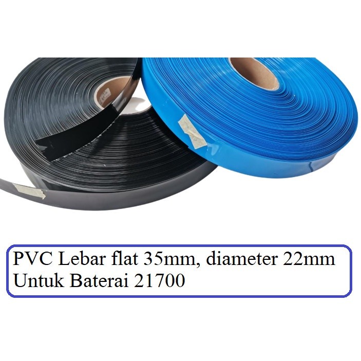 Promo 1Roll Pvc Heatshrink Heat Shrink Bungkus Baterai Batre Kulit Batre 21700 Battery Wrap Lebar