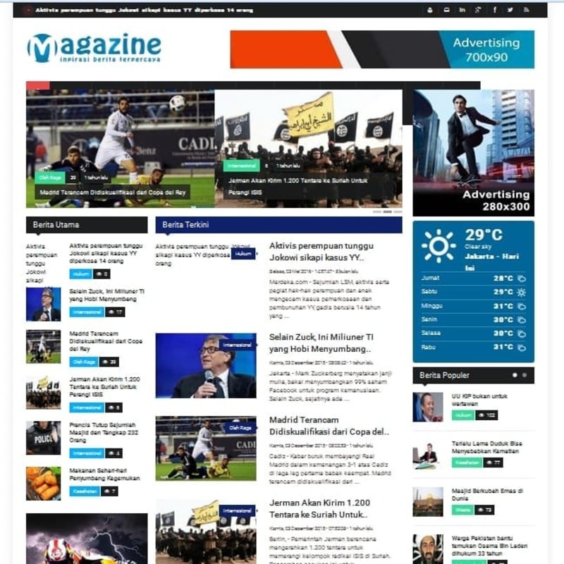 Website Portal Berita Script/source code responsive