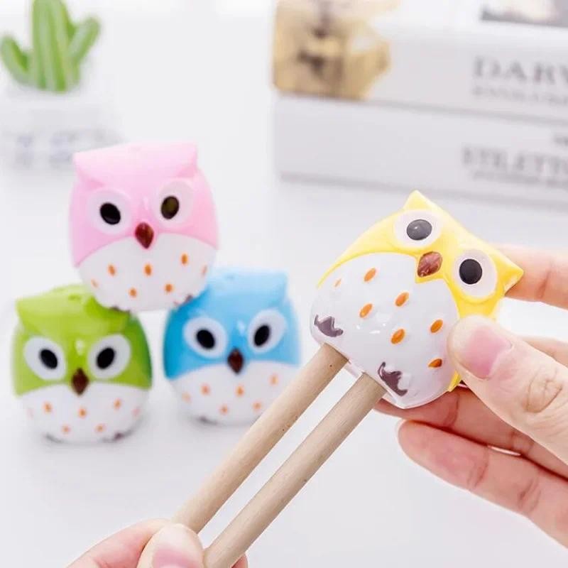 

1Pcs Double Hole Pencil Sharpener Creative Transparent sharpener Kawaii Owl Kid Student Cutting Stationery School Supplies