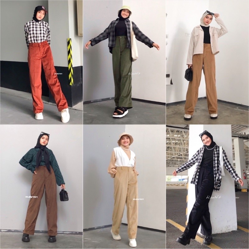 NANTARSHOP HL CORDUROY PANTS S-XXL- Celana Panjang Corduroy Unisex (REALPICT)