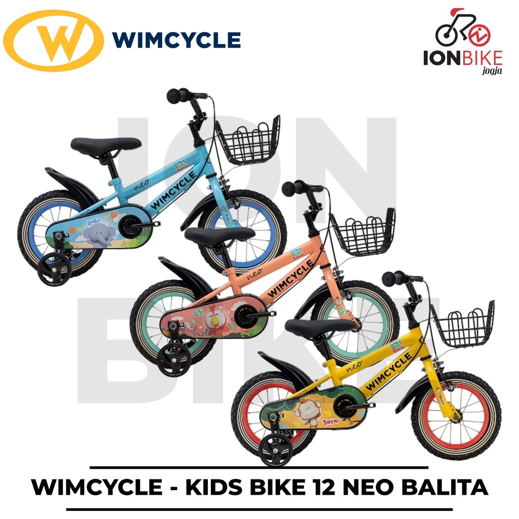 Sepeda BMX 12 Wimcycle Neo BALITA Terbaru Anak Kids Bike Wim Cycle Karakter Baba Lili Tata Zebo Rani