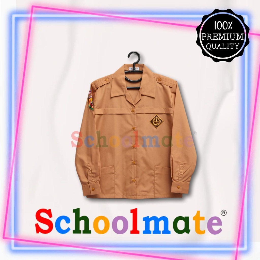 Schoolmate - Baju Pramuka SD SMP Atasan Seragam Pramuka SD SMP Putri Perempuan Lengan Panjang