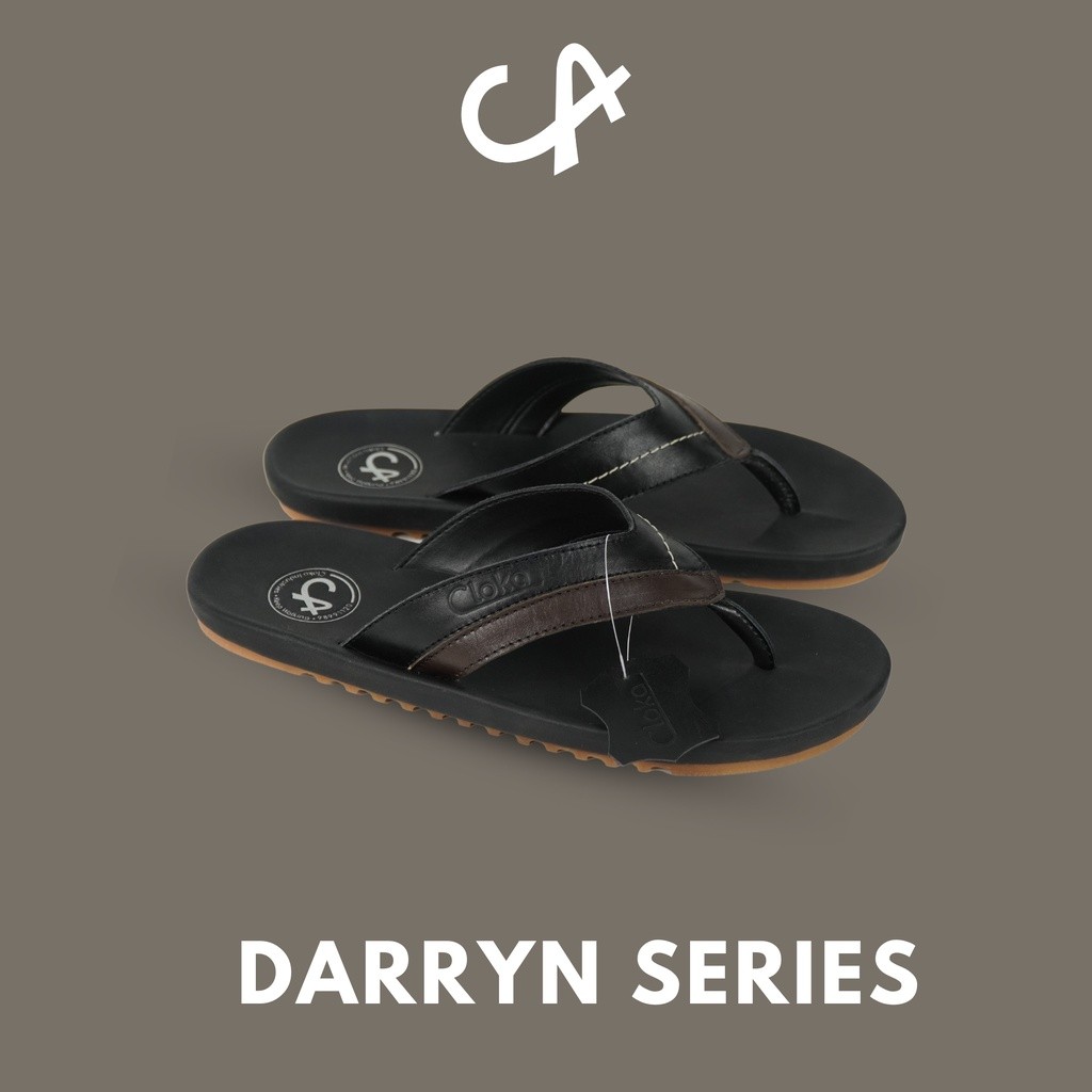 Sandal Jepit Pria Kulit Original Premium Sendal Casual Leather Flipflop Santai Anti Slip Jumbo Size 