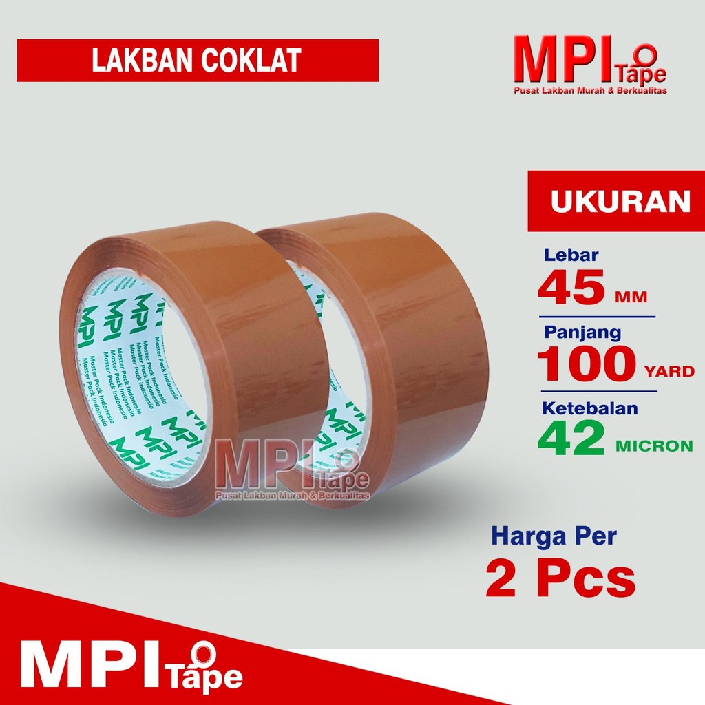 

2 Pcs - Lakban Cokelat Ekonomis 45 mm x 100 Yard - Lakban Packing - MPI