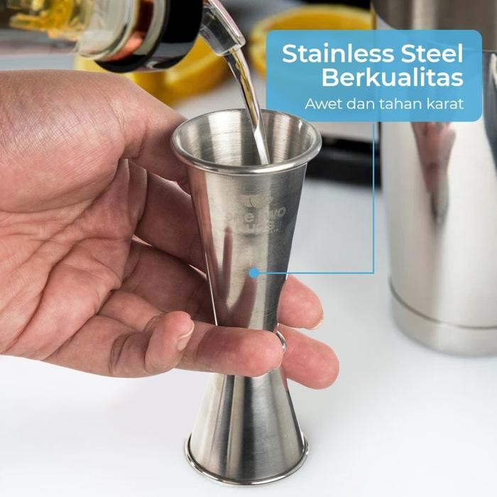 Stainless Steel Jigger Measurement Cup 10 25 30 45 60 ml cc Gelas Ukur Kecil - 10 / 25 ml