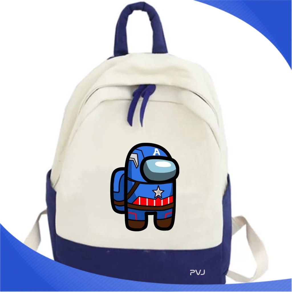 AFR Tas Ransel Captain Amerika Karakter Among UsBackpack Anak Sekolah SD Fashion Kids 27 A1