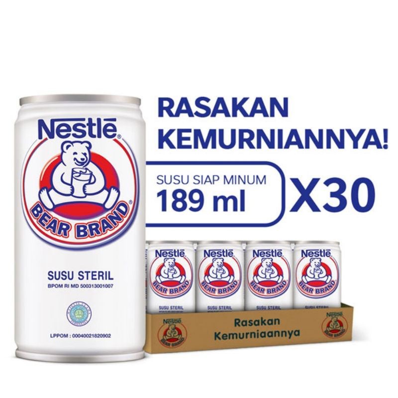 

BEAR BRAND Susu Kaleng Susu Beruang Susu Steril 189mL x 30 pcs