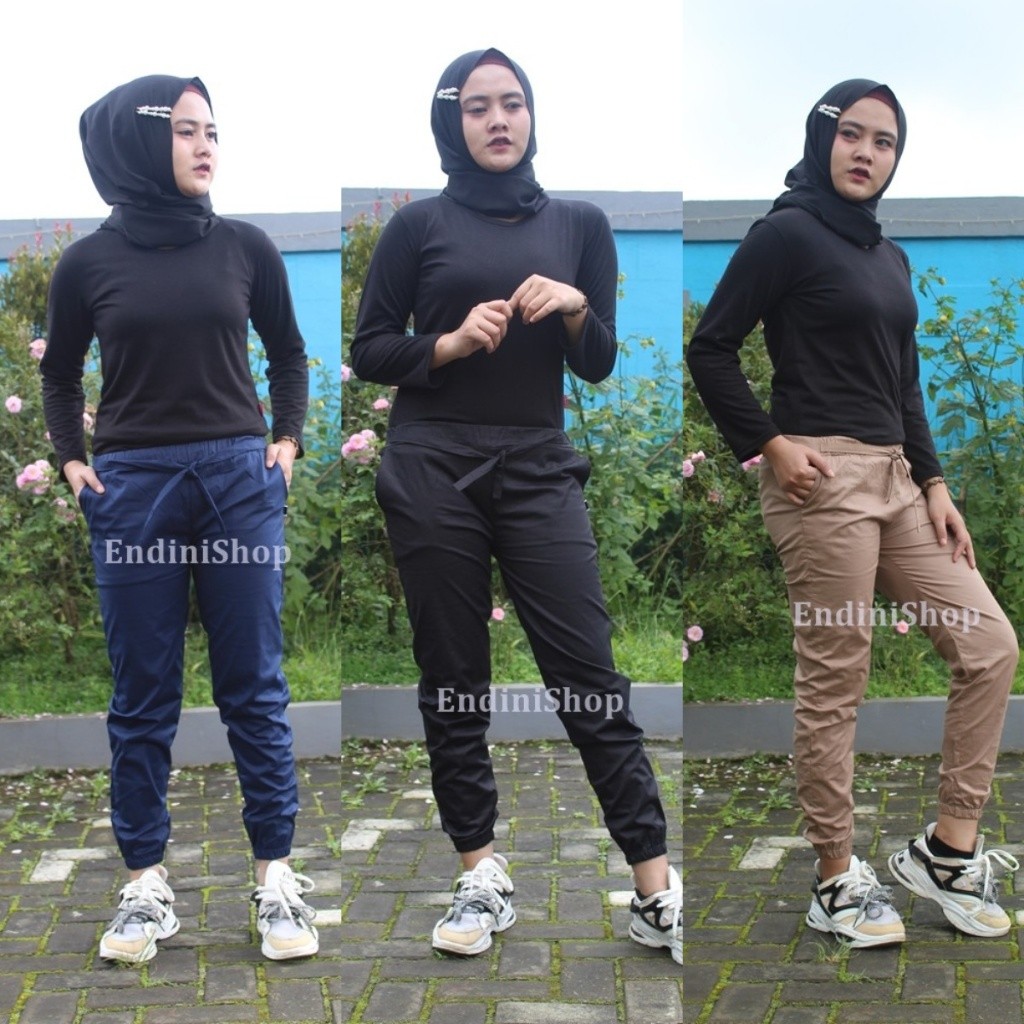 FREE ONGKIR JOGGER PANTS KATUN STRECTH Wanita | Jogger Pants Katun Stretch [ Bahan Melar/Elastis ]
