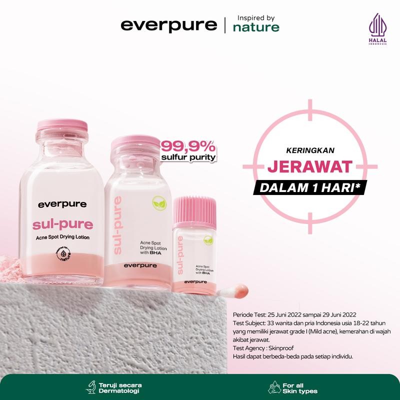 

EVERPURE Sul-pure Acne Spot Drying Lotion with BHA - Obat Totol Mengeringkan Jerawat Dalam 1 Hari Dengan Sulfur & BHA [BPOM] 3ml, 10ml, 20ml
