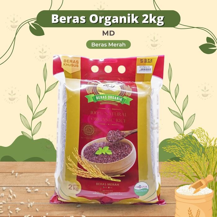 

MD Organic Red Rice Kupas Kulit - Beras Organik - MD Beras Merah 2kg wangi