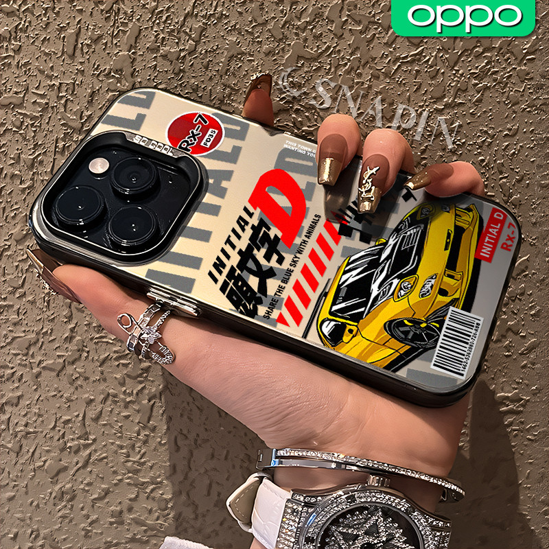 Keren Initial-D Glossy Hologram Couple Case OPPO A18 A16 A3x A3s A15 A60 A5S A17 A54 A57 A53 A12 A31
