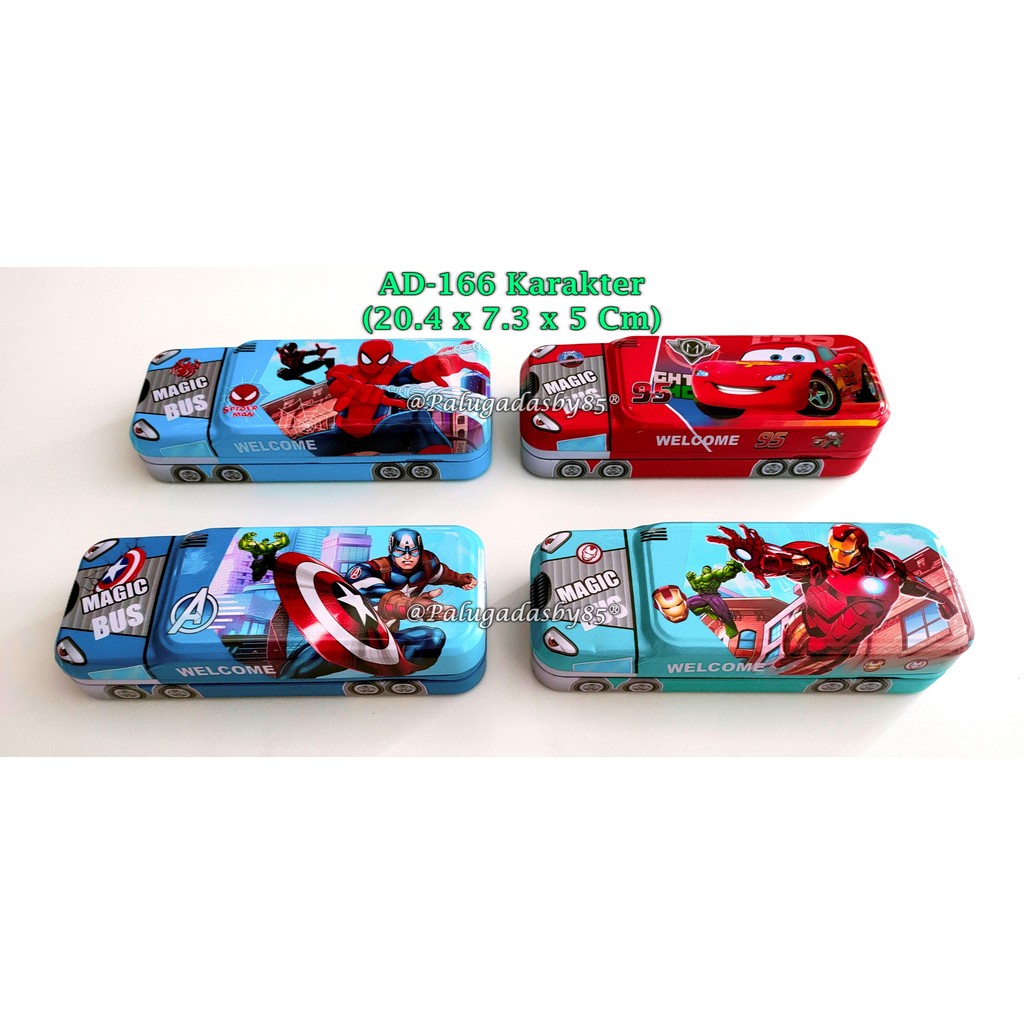 

(1 Biji) Kotak Pensil Kaleng Bus 20.4 x 7.3 x 5 Cm / Kotak Pensil Kaleng GXIMP AD-166 Magic Bus