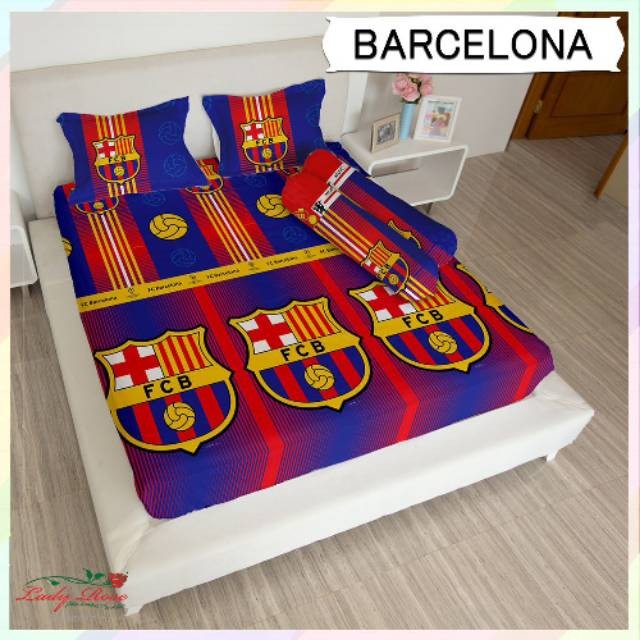 TREND BARU Seprei Lady rose barcelona ukuran 180X200 Sprei lady rose motif Bola Barcelona no1 sprei 