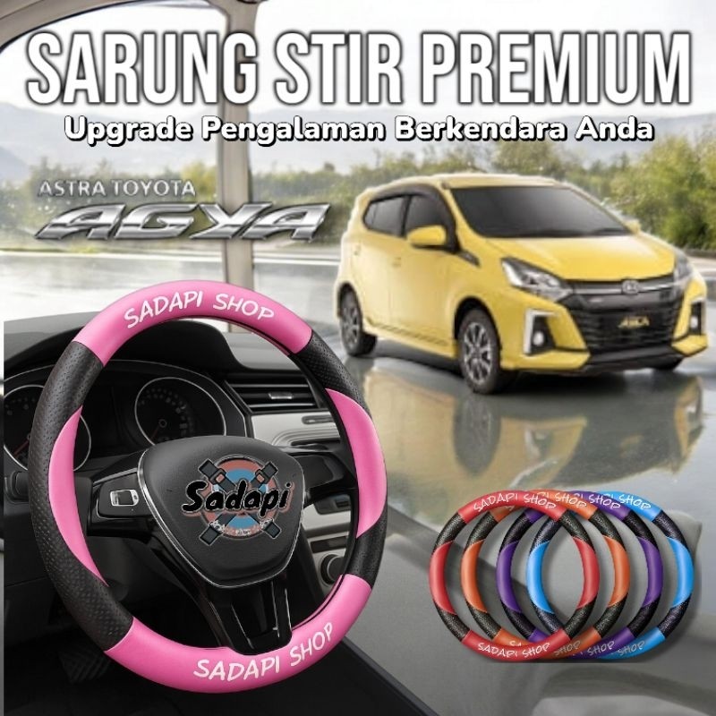 Sarung Stir Mobil Toyota Agya, Cover Stir Mobil Agya, Sarung Stir Minibus