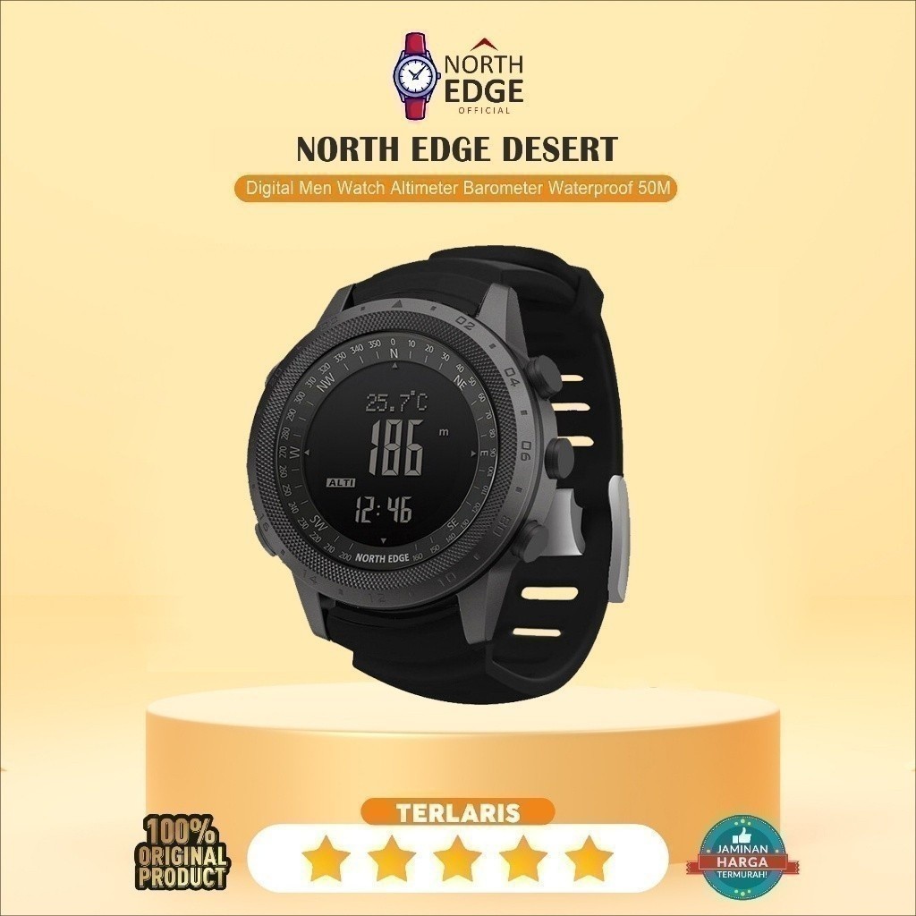 NORTH EDGE DESERT Digital Men Watch Altimeter Barometer Waterproof 50M