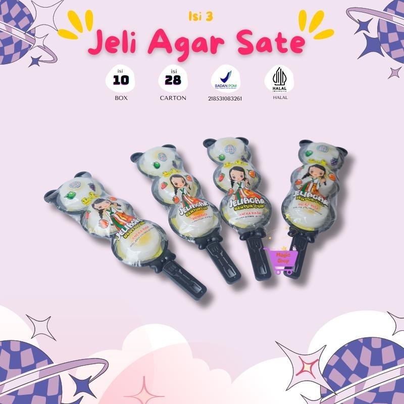 

AAA PERMEN JELLY AGAR SATE TELOR CEPLOK ISI 10*3 pcs / PERMEN LUNAK VIRAL