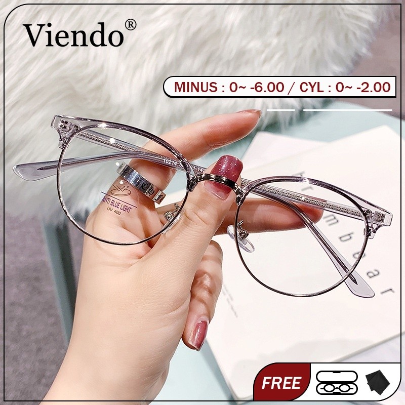 Viendo Kacamata Photocromic Minus Night Drive Bluecromic Frame Wanita Pria Cowok Potocromic