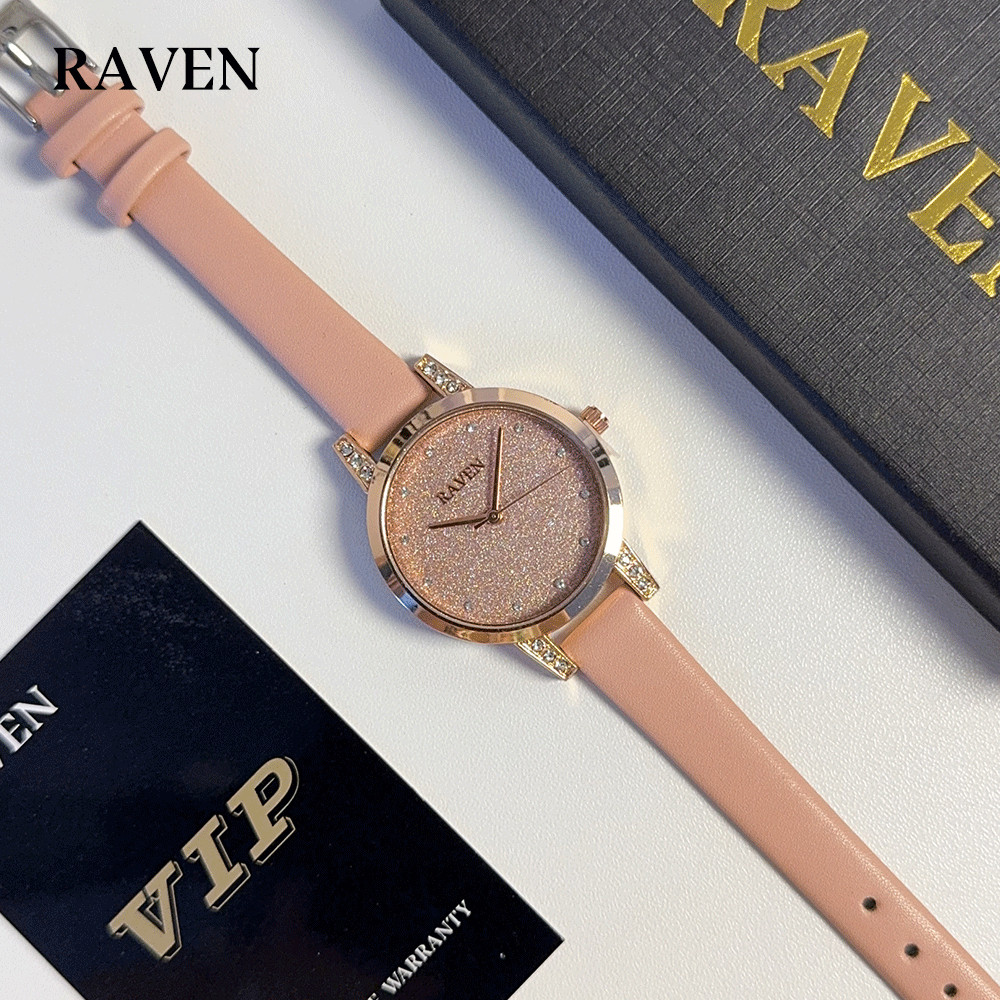 Raven Jam Tangan Wanita Mode Santai Original Anti Air Jam Wanita Tali Kulit Jam Tangan Cewek
