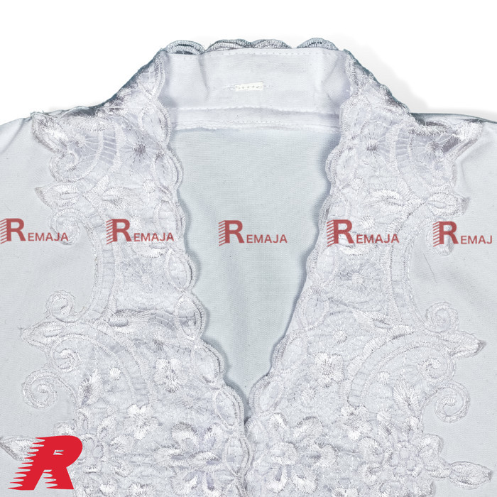 Terlaris ✨ -Kebaya Sekolah Encim SMP/SMA Wanita 13-18 Tahun Warna Putih Bordir - Putih, XL