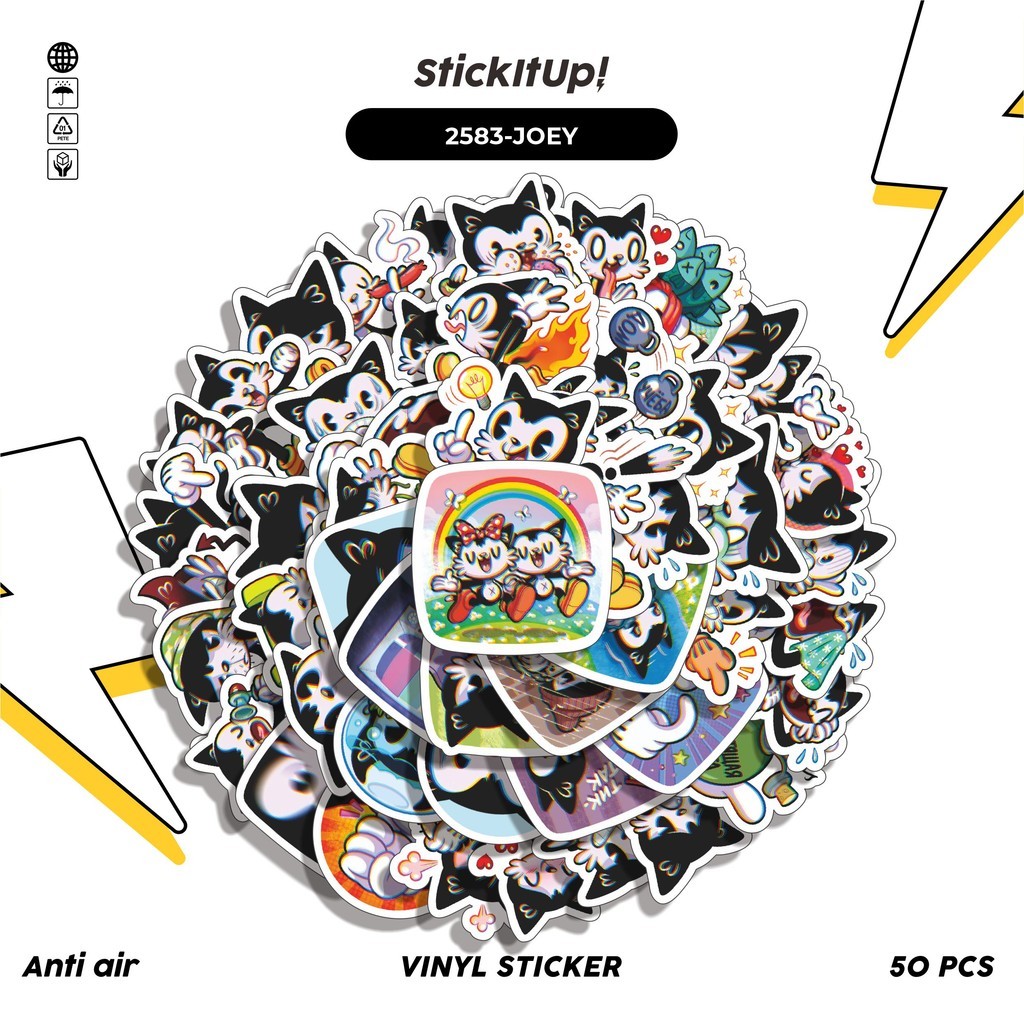 

COD✨ 50 Pcs Stiker Pack FUNNY CHARACTER JOEY THE CAT Lucu Aesthetic Vynil Waterproof untuk Freebies Sticker Buku Journal Casing HP Laptop