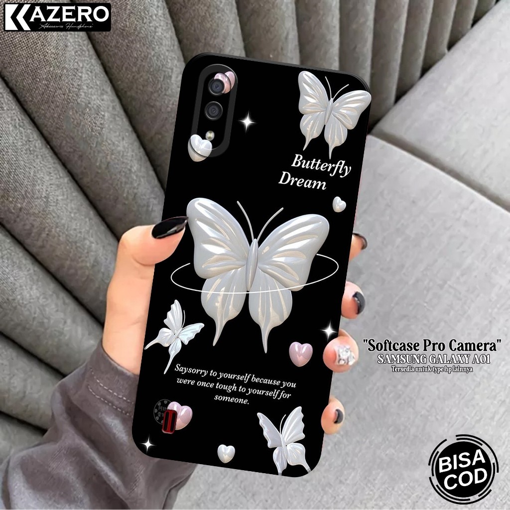 KAZERO - Case Hp Samsung Galaxy A01 - Fashion Case Aesthetic - Pro Camera - Softcase Samsung Galaxy 
