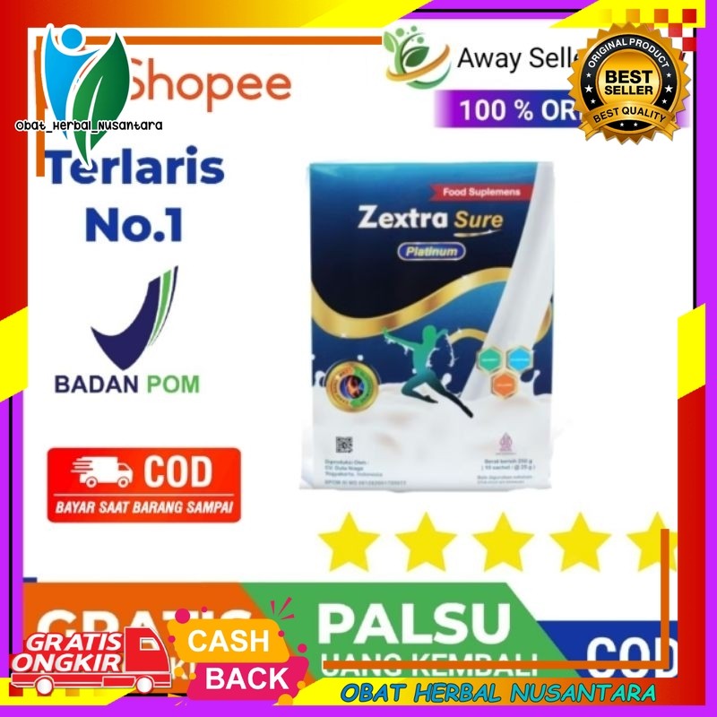 ZEXTRA SURE PLATINUM SUSU SENDI DAN TULANG 1 KALENG DAN 1 BOX 100% ORIGINAL ZEXTRA SURE GOLD PLATINU