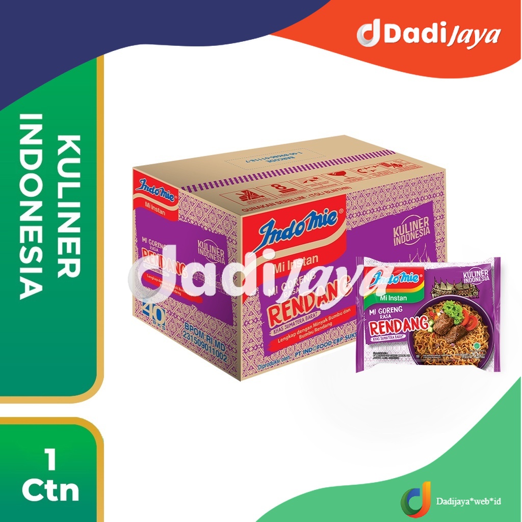 

1 Dus Isi 40 Pcs - Indomie Goreng Rendang Mie Instan Rasa Rendang Sumatra