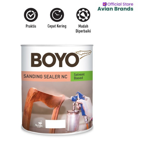 PLITUR SANDING SEALER NC BOYO 1Liter SOLVENT mebel pintu kusen meja kursi