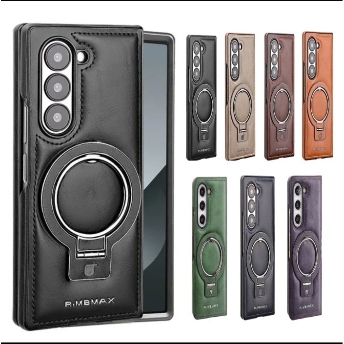 Samsung Z Fold3 5G  / Fold 3 5G Magsafe Stand Leather Back Case Cover Casing Kulit Softcase