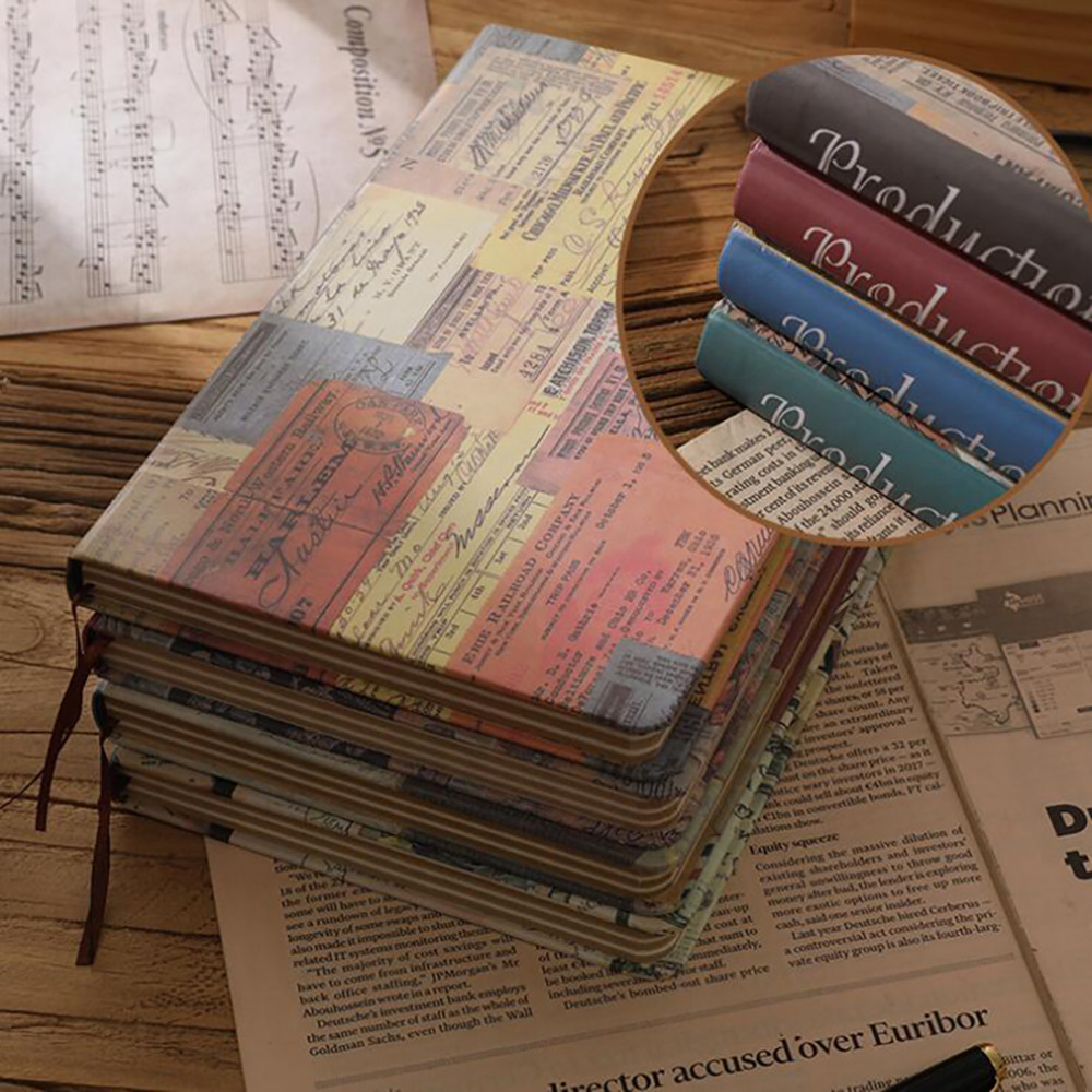

1pcs A5 Notebook Vintage Kraft Paper Journal Planner Notepad Colored Page Portable Diary Agenda Organizer Stationery Office