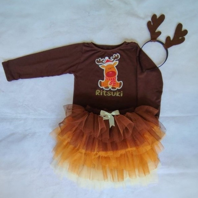 

__(( Kostum Rusa Anak Setelan ROK Tutu | Gratis Nama dan Bando 1-10th - Fashion ___(((