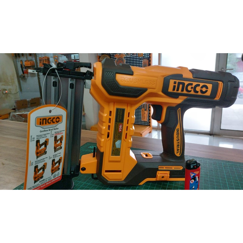 Cordless Wood Brad Nailer Kayu 20V Ukuran F15-F50 INGCO CBNLI5005