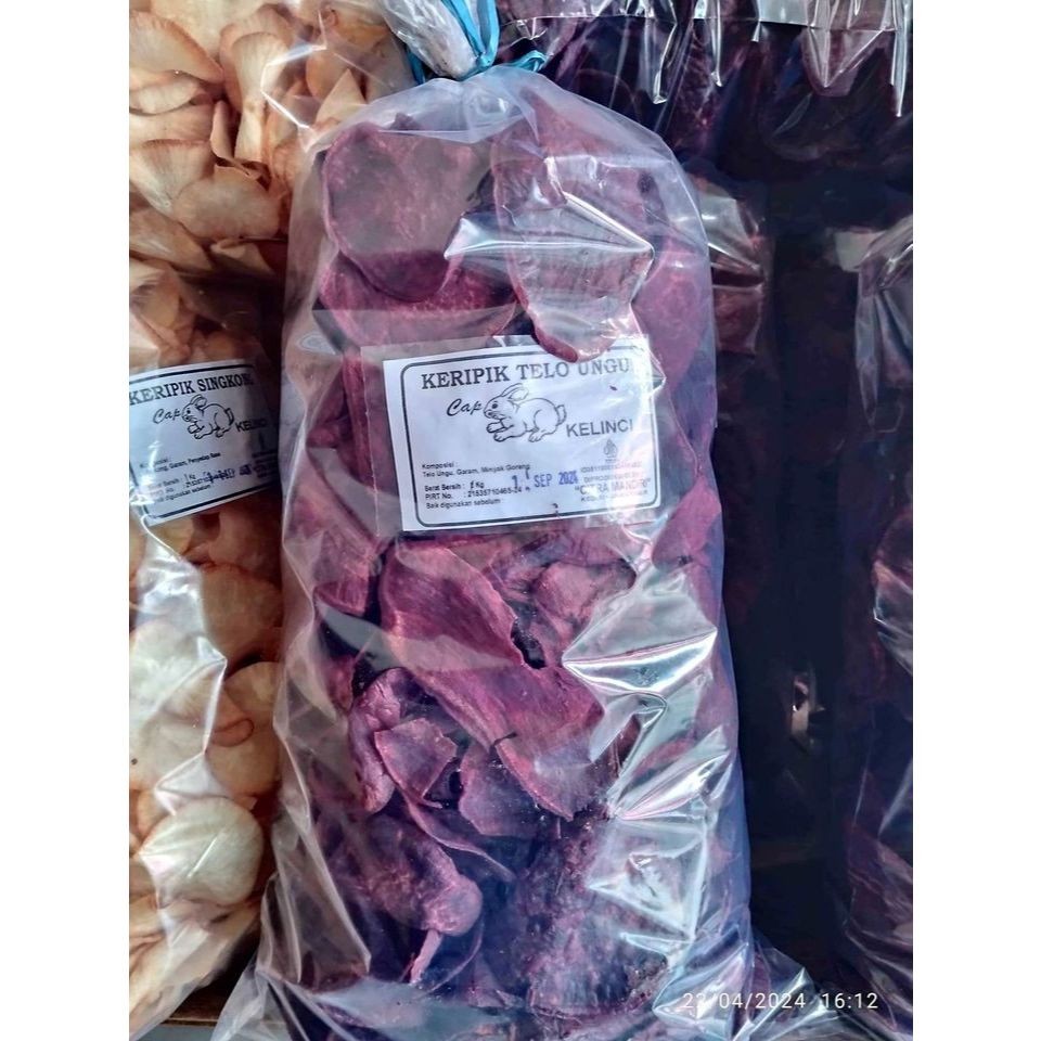 

keripik kripik ubi unggu kripik ubi ubi ungu berat 150 gram