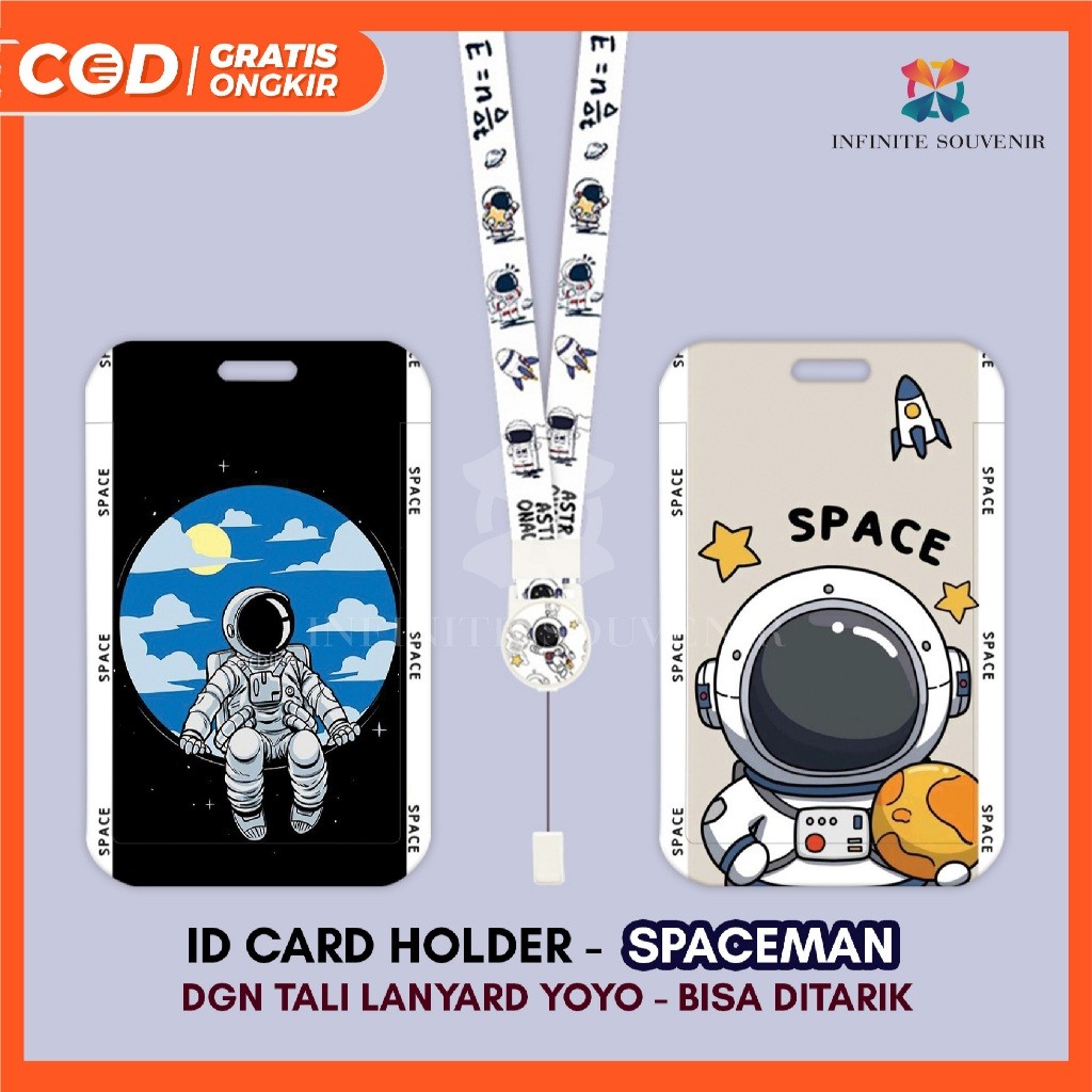 

(N017) ID Card Holder Tali Yoyo Spaceman / Nametag Yoyo Astronaut / Card Holder Yoyo / Astronot / Luar Angkasa / Space Human/ Card Holder Tali Bisa Ditarik