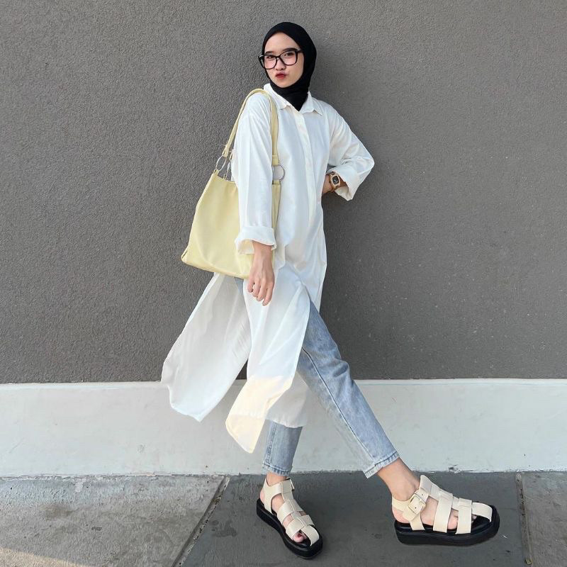 Atasan Wanita RIK Marsya Tunik Rayon Polos Kemeja Tunik Wanita Polos LD 115 Keren