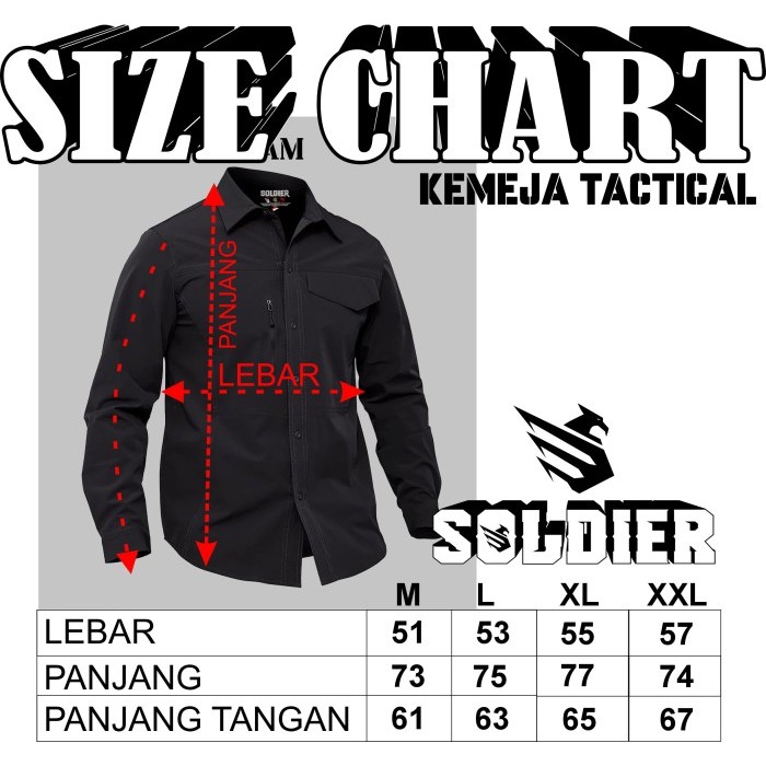 Kemeja Tactical Baby Canvas - Hitam Polos, M