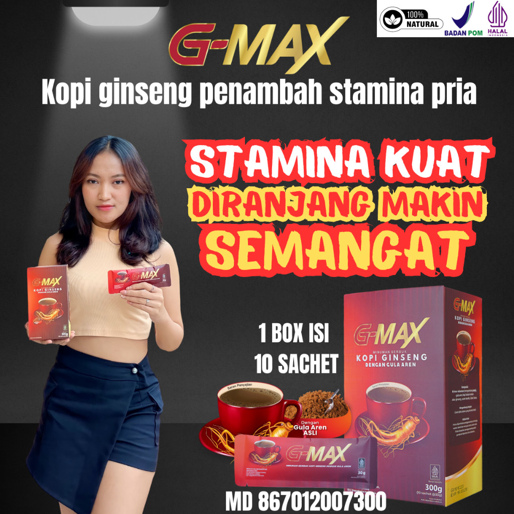 

G-MAX Minuman Kopi Stamina Pria Dewasa Extra Gingseng Original Kuat Tahan Lama