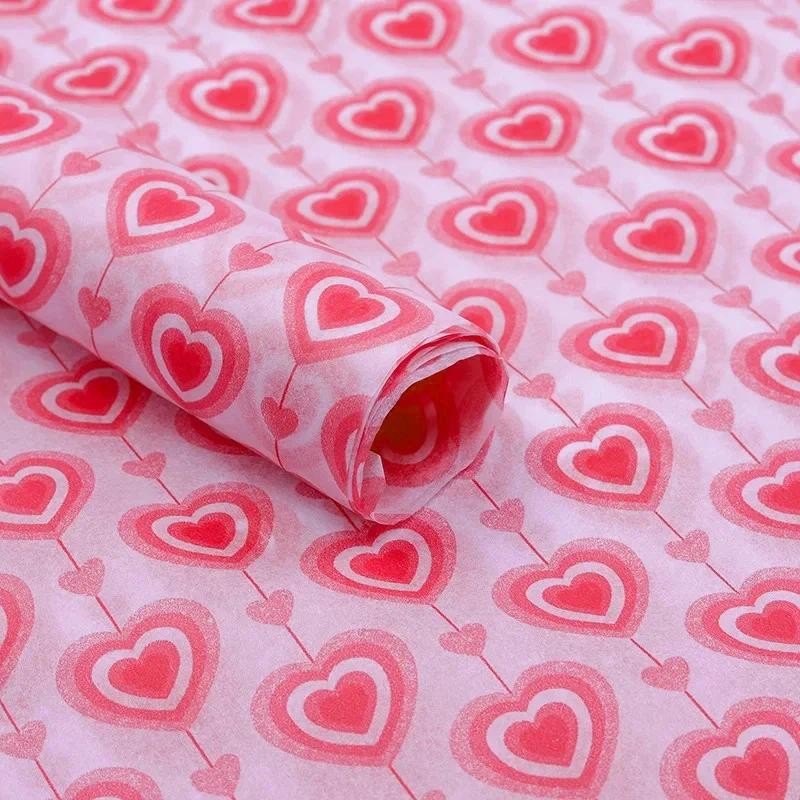 

10Sheets 50*66cm Heart Tissue Paper Flower Bouquet Wrapping For Florist Wedding Birthday Party Gift Packing Decor DIY Craft