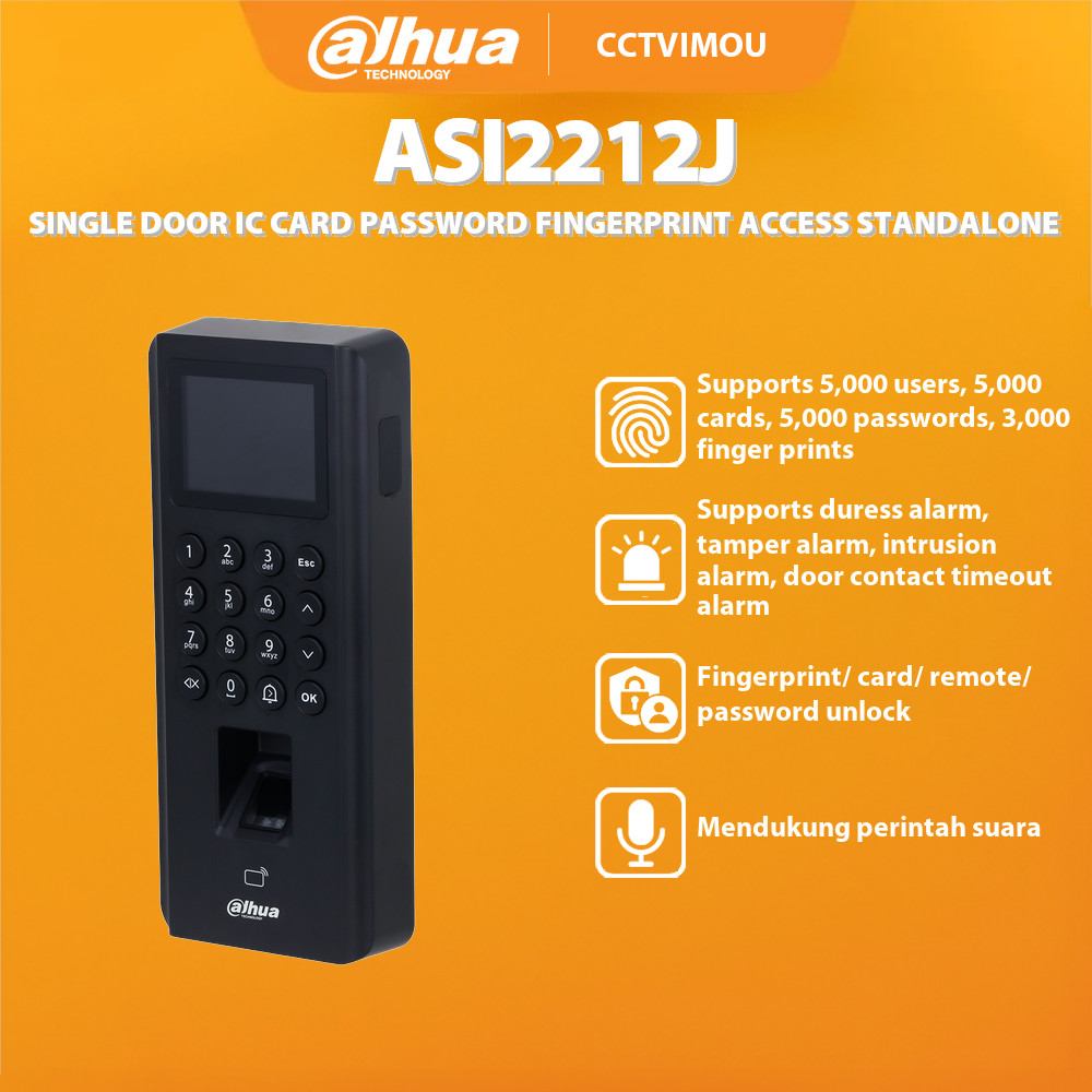 DAHUA ASI2212J SINGLE DOOR IC CARD PASSWORD FINGERPRINT ACCESS STANDALONE