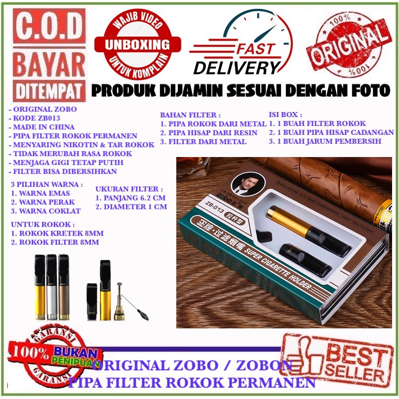 PIPA FILTER SARINGAN ASAP PERMANEN ZOBO ZB013 KHUSUS UKURAN STANDARD 8MM
