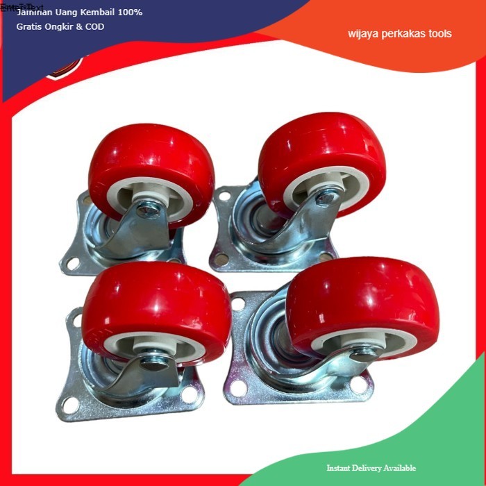 Roda Etalase 2 inch Hidup Roda trolly Heavty duty TOT Set 4 pcs