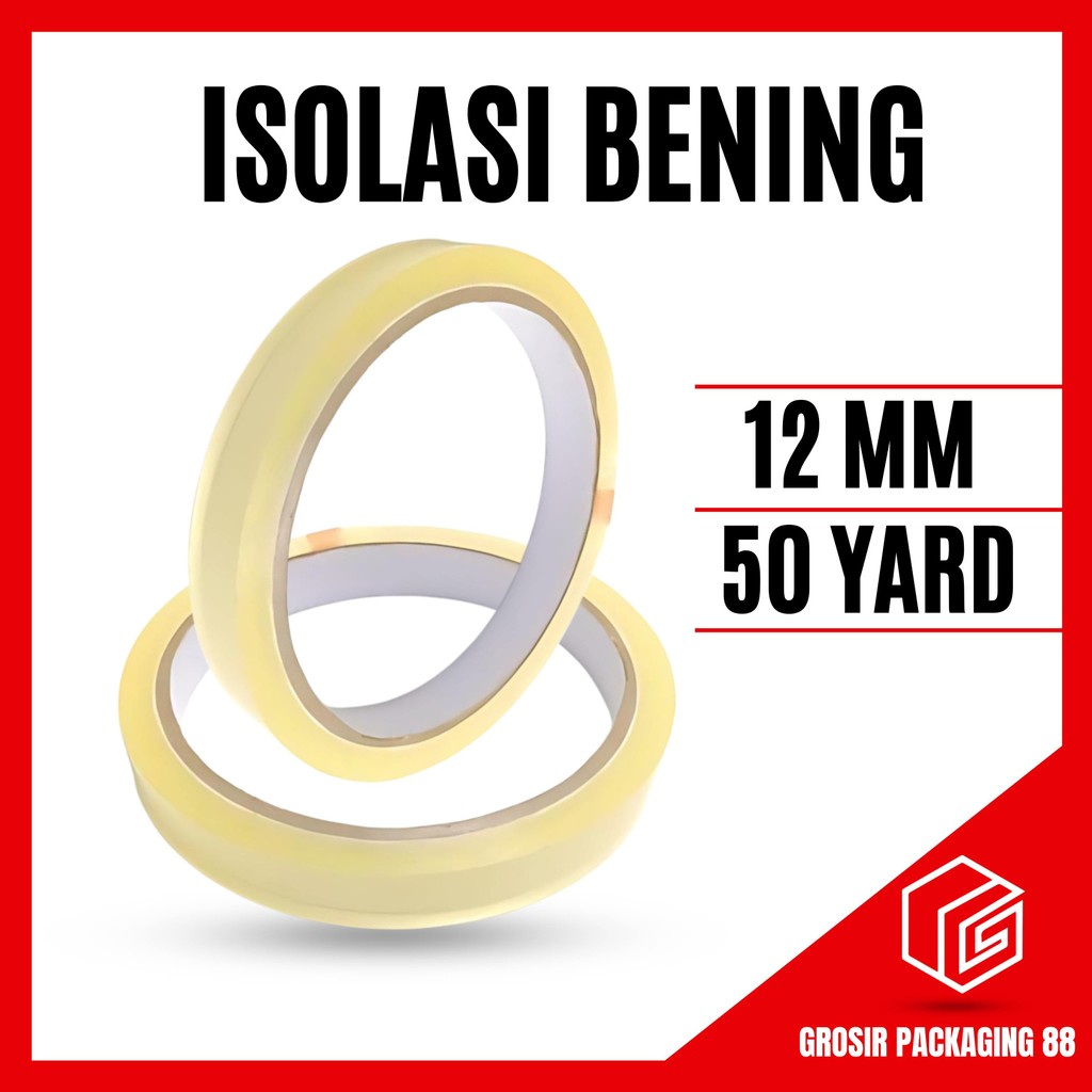 

Lakban Solatip Isolasi Bening 45M 1/2 inch 12mm x 50 Yard 45micron ATK Lakban Selotip Isolasi Bening ATK Tape 12mm x 50 Yard 0,5 1/2 Inch 50Y
