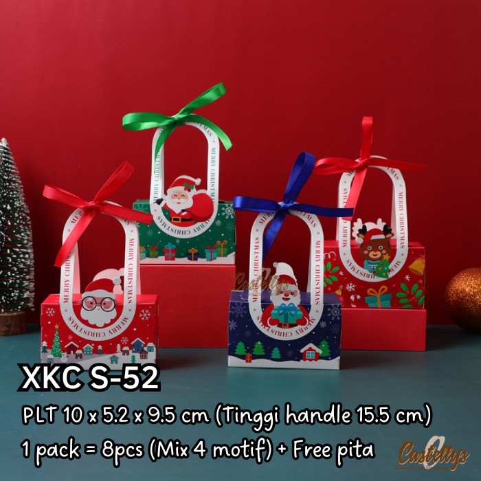 

8pcs Kotak Box Kue Natal XKC S-52 Cookies Permen Hampers Christmas