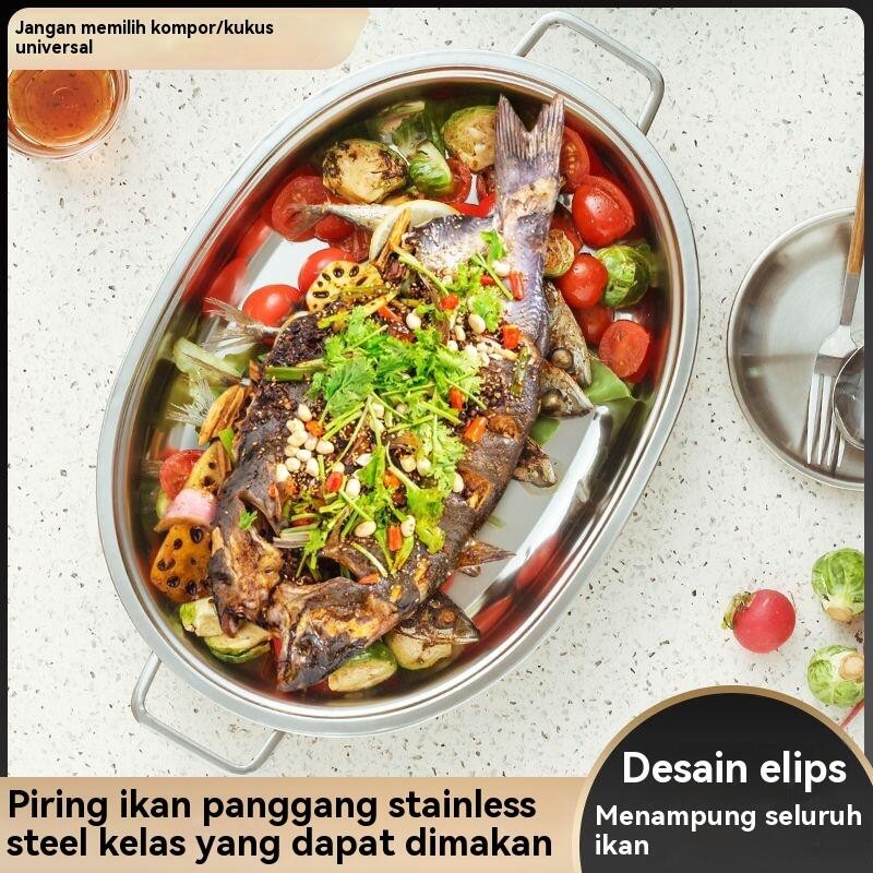 “COD”panci ova/Piring Ikan Bakar Stainless Steel304/Piring Ikan Bakar Stainless Steel/Piring Ikan Ba