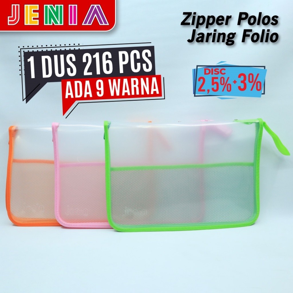 

Map Zipper Sleting Jala Folio Jaring Plastik Tas Resleting F4 Folio Document