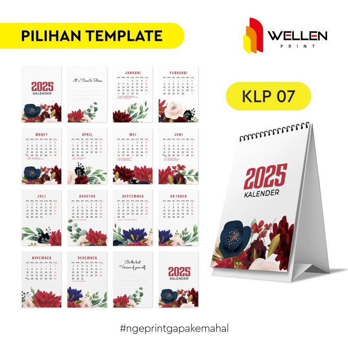 

⭐BISA COD⭐ WELLEN PRINT Kalender Meja ukuran A6 / Print Calendar Custom Print KLP 07